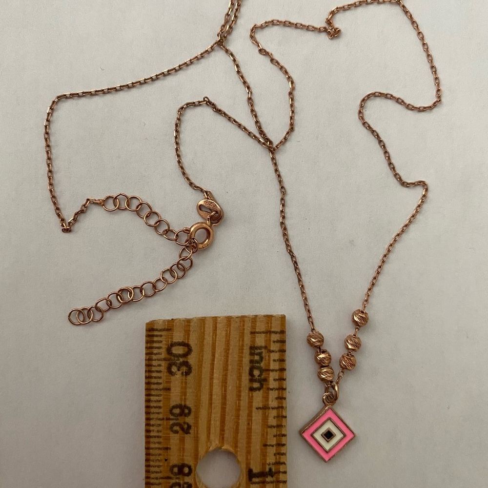 Reversible 925 silver necklace handmade evil eye - Picture 3 of 5